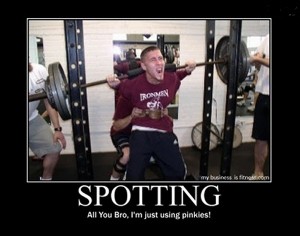 Personal trainer bad spotting squats